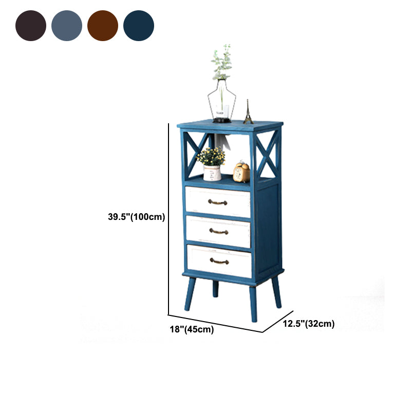 Cofre de acento de madera contemporáneo con cajones y estante de 12.59 "de ancho