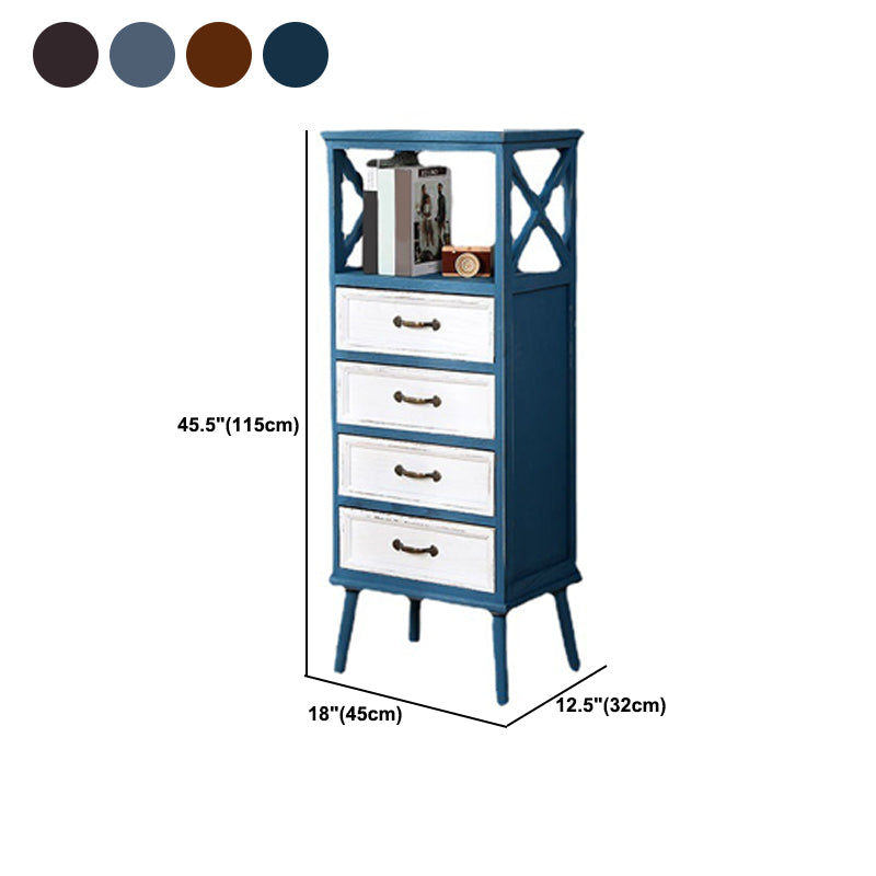 Cofre de acento de madera contemporáneo con cajones y estante de 12.59 "de ancho