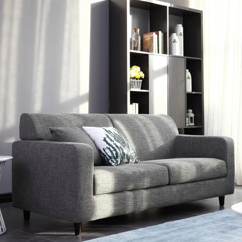Living Room Contemporary Standard Square Arm Stationary Slipcovered Sofa