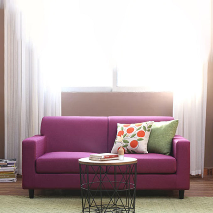 Living Room Contemporary Standard Square Arm Stationary Slipcovered Sofa