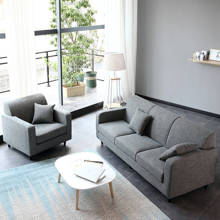 Living Room Contemporary Standard Square Arm Stationary Slipcovered Sofa