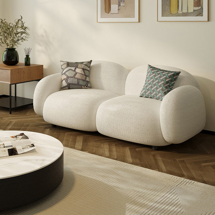 Vierkante arm bank moderne stijl faux leer en wol standaard bank