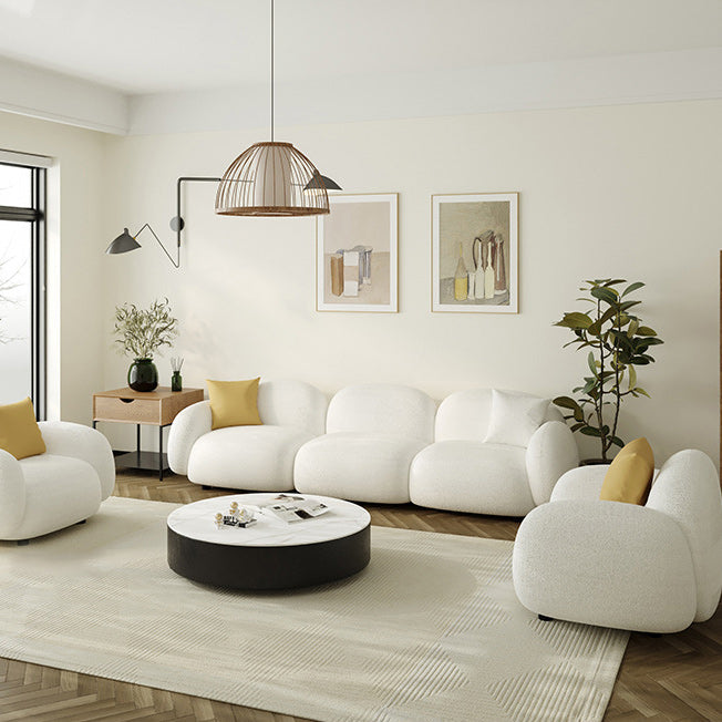 Vierkante arm bank moderne stijl faux leer en wol standaard bank