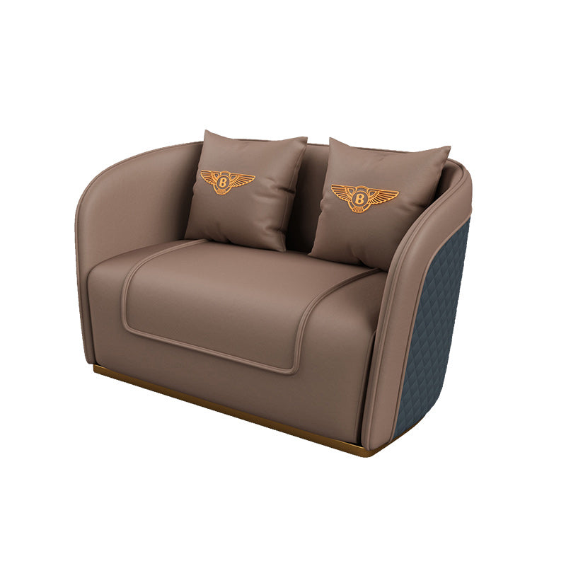 Divano a braccio di smoking in pelle finta 25,59 "divano contemporaneo largo con schiena stretta