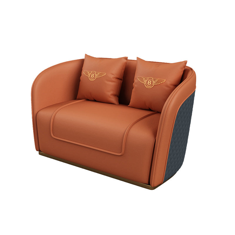 Divano a braccio di smoking in pelle finta 25,59 "divano contemporaneo largo con schiena stretta