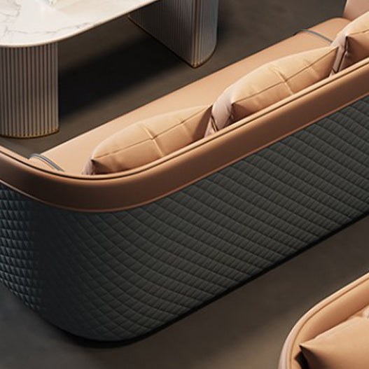 Divano a braccio di smoking in pelle finta 25,59 "divano contemporaneo largo con schiena stretta