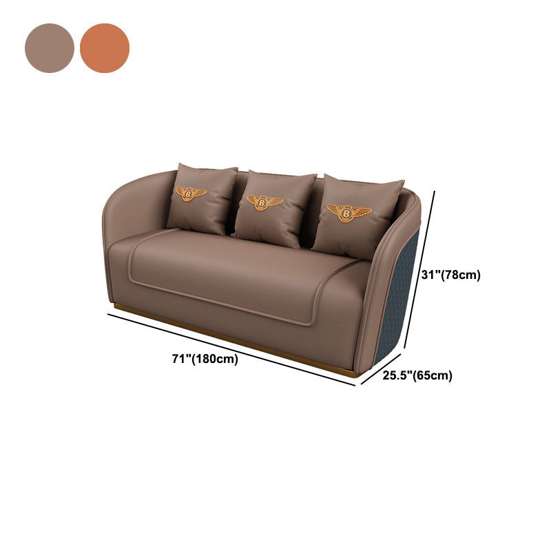 Faux Leather Tuxedo Arm Sofa 25.59" Wide Contemporary Sofa with Tight Back