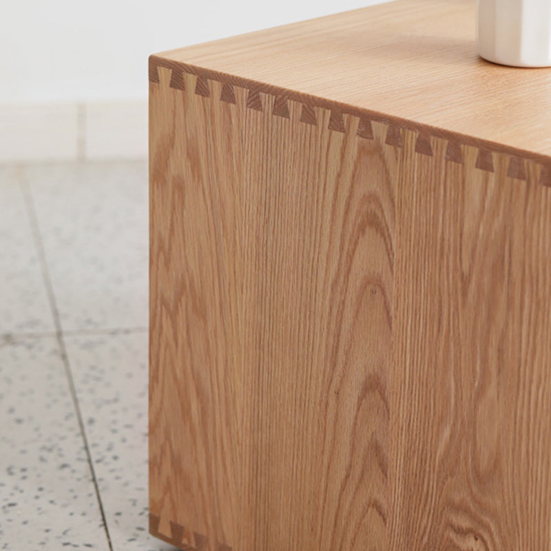 パールウッドベッドサイドキャビネット1引き出しコンテンポラリーオープンストレージベッドナイトスタンド