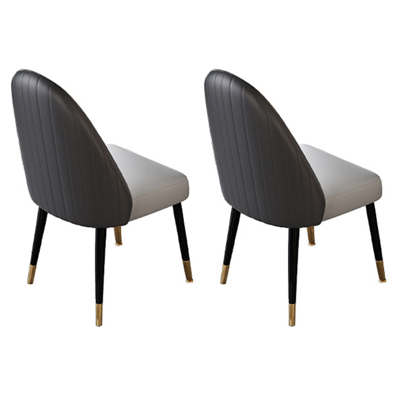 Contemporary Sintered Stone Round Table Set 1/2/5/7 Pieces Dining Set 2 Grey Chairs Clearhalo 'Dining Room Sets' 'Dining Tables & Seating' 'dining_room_set' 'furn' 'furn_dining_room_set' 'Furniture' 'Kitchen & Dining Furniture' 5733283