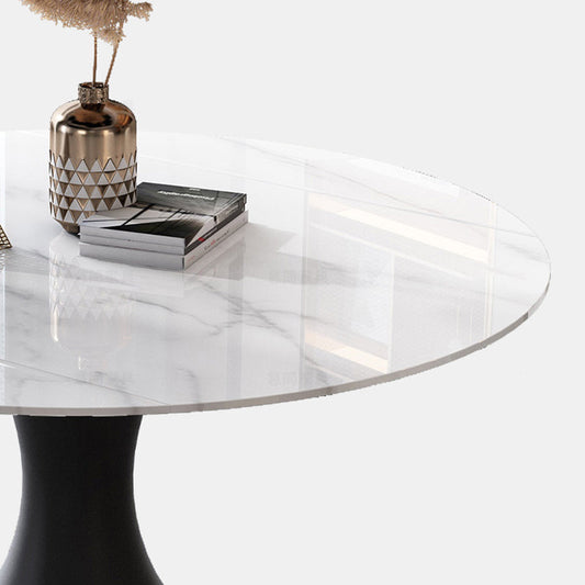 Contemporary Sintered Stone Round Table Set 1/2/5/7 Pieces Dining Set Clearhalo 'Dining Room Sets' 'Dining Tables & Seating' 'dining_room_set' 'furn' 'furn_dining_room_set' 'Furniture' 'Kitchen & Dining Furniture' 5733286