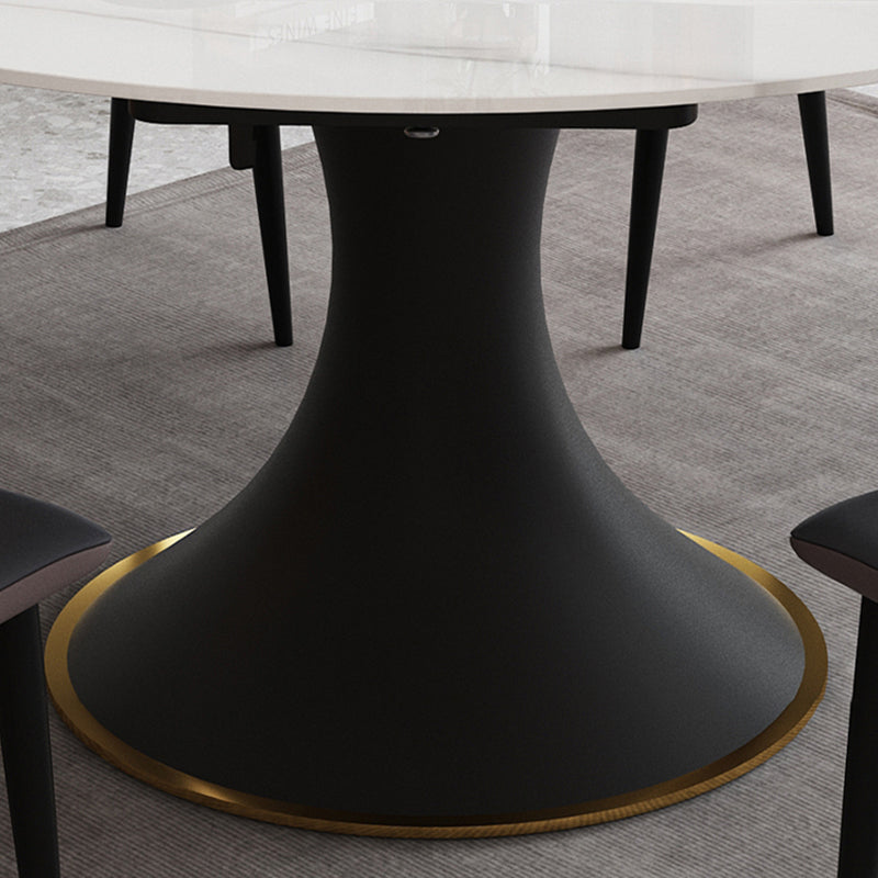 Contemporary Sintered Stone Round Table Set 1/2/5/7 Pieces Dining Set Clearhalo 'Dining Room Sets' 'Dining Tables & Seating' 'dining_room_set' 'furn' 'furn_dining_room_set' 'Furniture' 'Kitchen & Dining Furniture' 5733288