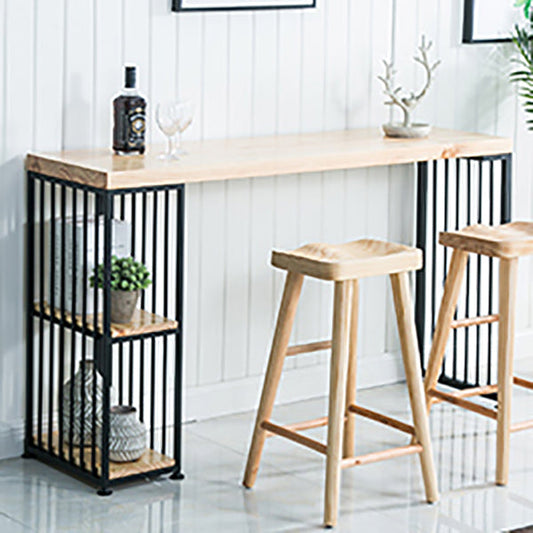 Tavolo da bar in stile glam rettangolo tavolo da pranzo a barre fissa con spazio