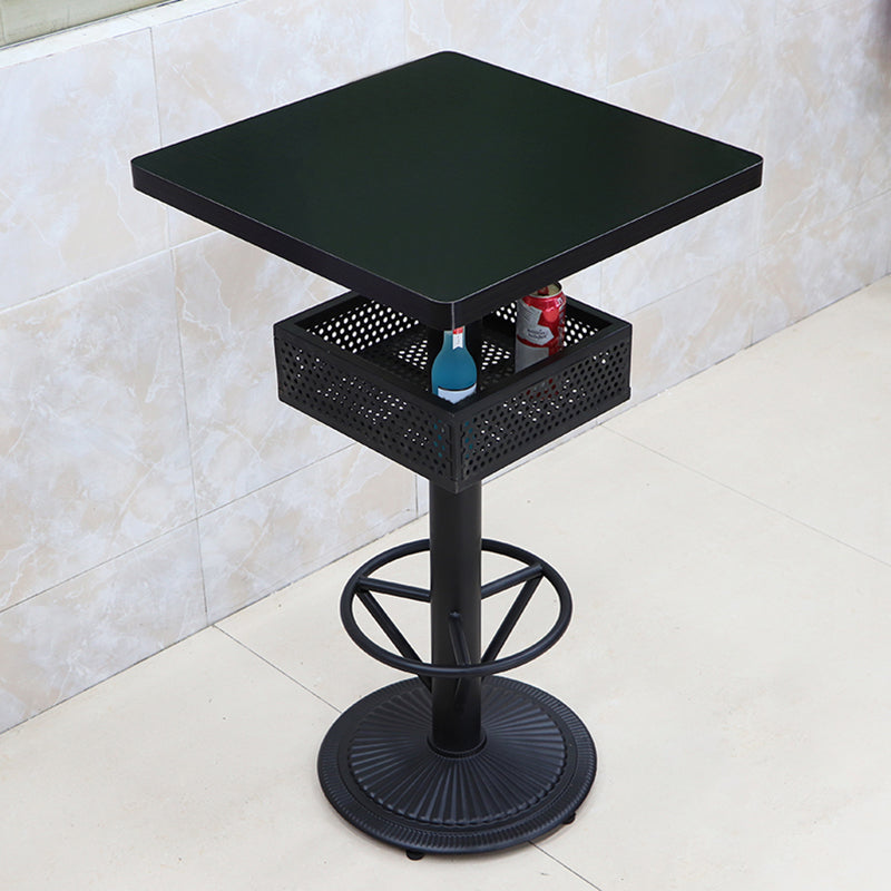 Industrial Wood Top Bistro Table Matte Finish Bar Table for Small Places Black Square Without Chairs Clearhalo 'Bar Furniture' 'Bar Tables' 'bar_tables' 'furn' 'furn_bar_tables' 'Furniture' 'Kitchen & Dining Furniture' 5737711