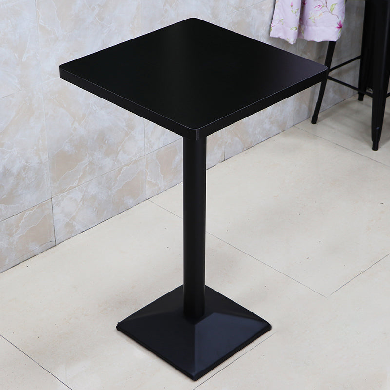 Industrial Wood Top Bistro Table Matte Finish Bar Table for Small Places Matte Black Square Without Chairs Clearhalo 'Bar Furniture' 'Bar Tables' 'bar_tables' 'furn' 'furn_bar_tables' 'Furniture' 'Kitchen & Dining Furniture' 5737712