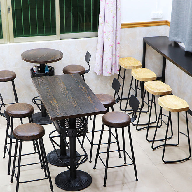 Industrial Wood Top Bistro Table Matte Finish Bar Table for Small Places Clearhalo 'Bar Furniture' 'Bar Tables' 'bar_tables' 'furn' 'furn_bar_tables' 'Furniture' 'Kitchen & Dining Furniture' 5737714