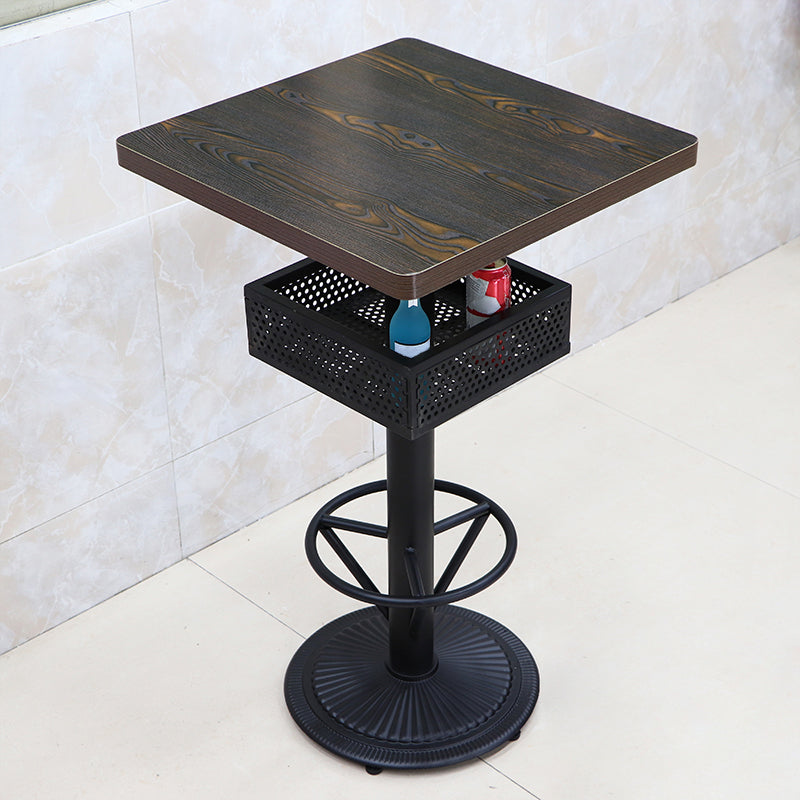 Industrial Wood Top Bistro Table Matte Finish Bar Table for Small Places Purple-Black Square Without Chairs Clearhalo 'Bar Furniture' 'Bar Tables' 'bar_tables' 'furn' 'furn_bar_tables' 'Furniture' 'Kitchen & Dining Furniture' 5737718