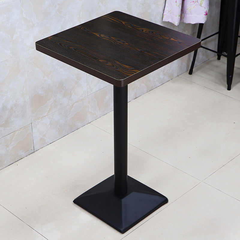Industrial Wood Top Bistro Table Matte Finish Bar Table for Small Places Dark Walnut Square Without Chairs Clearhalo 'Bar Furniture' 'Bar Tables' 'bar_tables' 'furn' 'furn_bar_tables' 'Furniture' 'Kitchen & Dining Furniture' 5737720