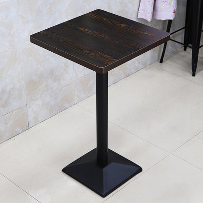 Industrial Wood Top Bistro Table Matte Finish Bar Table for Small Places Dark Walnut Square Without Chairs Clearhalo 'Bar Furniture' 'Bar Tables' 'bar_tables' 'furn' 'furn_bar_tables' 'Furniture' 'Kitchen & Dining Furniture' 5737720