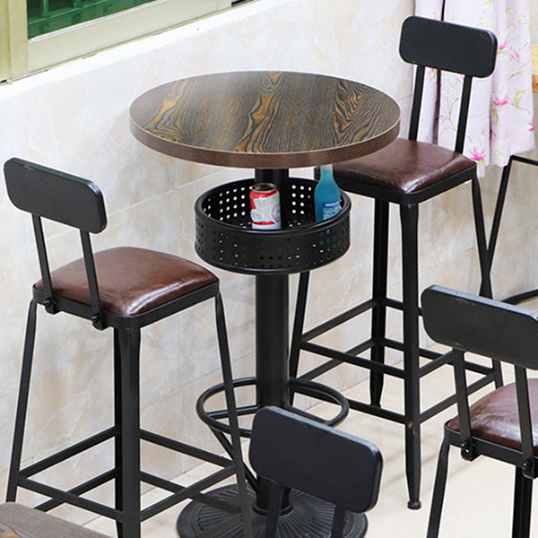 Industrial Wood Top Bistro Table Matte Finish Bar Table for Small Places Clearhalo 'Bar Furniture' 'Bar Tables' 'bar_tables' 'furn' 'furn_bar_tables' 'Furniture' 'Kitchen & Dining Furniture' 5737723