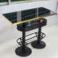 Industrial Wood Top Bistro Table Matte Finish Bar Table for Small Places Black-Gold Rectangular Without Chairs Clearhalo 'Bar Furniture' 'Bar Tables' 'bar_tables' 'furn' 'furn_bar_tables' 'Furniture' 'Kitchen & Dining Furniture' 5737725