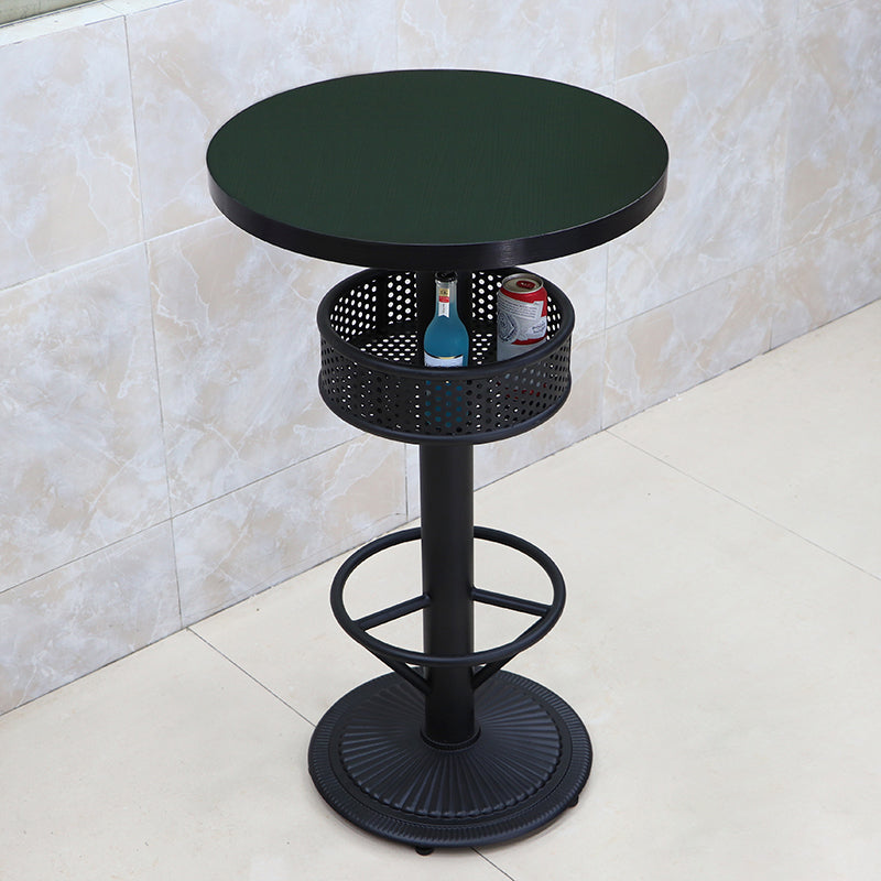 Industrial Wood Top Bistro Table Matte Finish Bar Table for Small Places Black Round Without Chairs Clearhalo 'Bar Furniture' 'Bar Tables' 'bar_tables' 'furn' 'furn_bar_tables' 'Furniture' 'Kitchen & Dining Furniture' 5737727