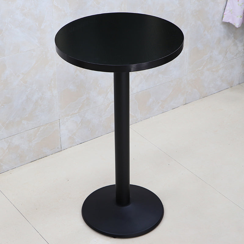 Industrial Wood Top Bistro Table Matte Finish Bar Table for Small Places Matte Black Round Without Chairs Clearhalo 'Bar Furniture' 'Bar Tables' 'bar_tables' 'furn' 'furn_bar_tables' 'Furniture' 'Kitchen & Dining Furniture' 5737728