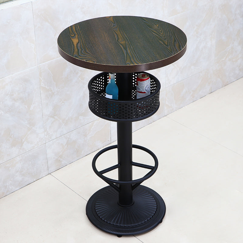 Industrial Wood Top Bistro Table Matte Finish Bar Table for Small Places Purple-Black Round Without Chairs Clearhalo 'Bar Furniture' 'Bar Tables' 'bar_tables' 'furn' 'furn_bar_tables' 'Furniture' 'Kitchen & Dining Furniture' 5737730