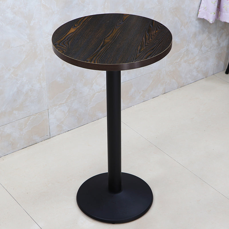 Industrial Wood Top Bistro Table Matte Finish Bar Table for Small Places Dark Walnut Round Without Chairs Clearhalo 'Bar Furniture' 'Bar Tables' 'bar_tables' 'furn' 'furn_bar_tables' 'Furniture' 'Kitchen & Dining Furniture' 5737731