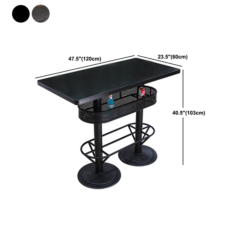 Industrial Wood Top Bistro Table Matte Finish Bar Table for Small Places Clearhalo 'Bar Furniture' 'Bar Tables' 'bar_tables' 'furn' 'furn_bar_tables' 'Furniture' 'Kitchen & Dining Furniture' 5737732
