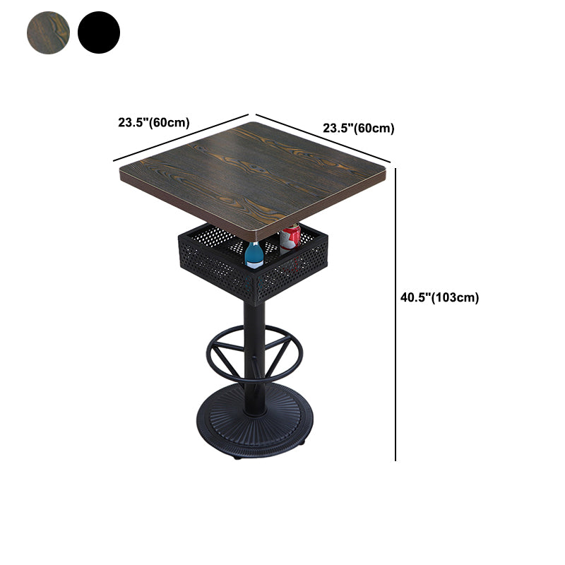 Industrial Wood Top Bistro Table Matte Finish Bar Table for Small Places Clearhalo 'Bar Furniture' 'Bar Tables' 'bar_tables' 'furn' 'furn_bar_tables' 'Furniture' 'Kitchen & Dining Furniture' 5737733