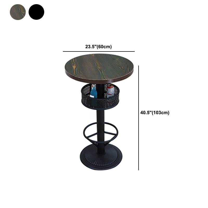 Industrial Wood Top Bistro Table Matte Finish Bar Table for Small Places Clearhalo 'Bar Furniture' 'Bar Tables' 'bar_tables' 'furn' 'furn_bar_tables' 'Furniture' 'Kitchen & Dining Furniture' 5737734