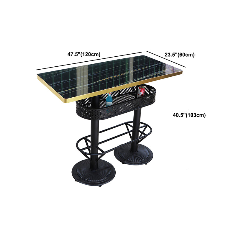Industrial Wood Top Bistro Table Matte Finish Bar Table for Small Places Clearhalo 'Bar Furniture' 'Bar Tables' 'bar_tables' 'furn' 'furn_bar_tables' 'Furniture' 'Kitchen & Dining Furniture' 5737735