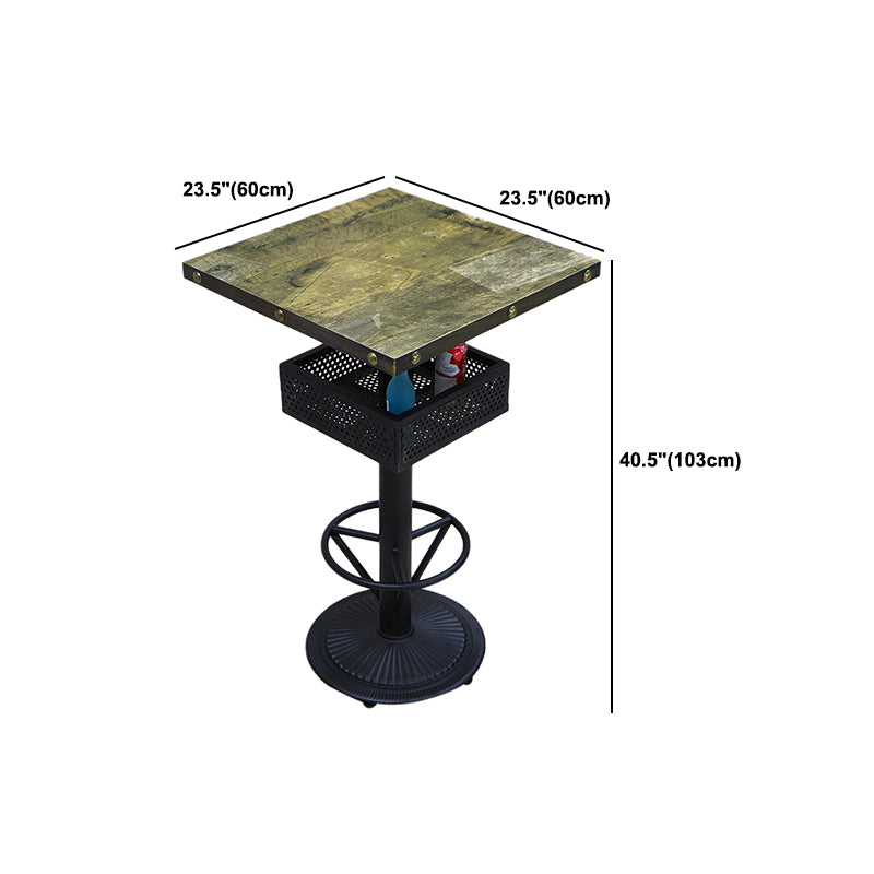 Industrial Wood Top Bistro Table Matte Finish Bar Table for Small Places Clearhalo 'Bar Furniture' 'Bar Tables' 'bar_tables' 'furn' 'furn_bar_tables' 'Furniture' 'Kitchen & Dining Furniture' 5737739