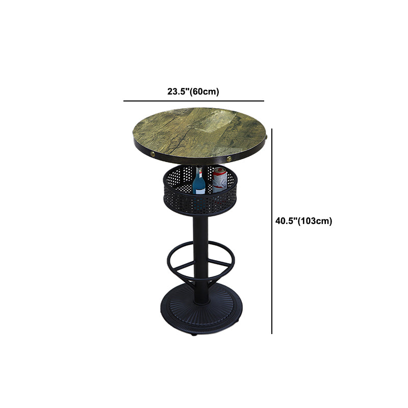 Industrial Wood Top Bistro Table Matte Finish Bar Table for Small Places Clearhalo 'Bar Furniture' 'Bar Tables' 'bar_tables' 'furn' 'furn_bar_tables' 'Furniture' 'Kitchen & Dining Furniture' 5737740