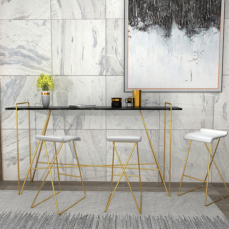 Tavolo da pub glam con telaio metallico tavolo da barra in marmo rettangolo