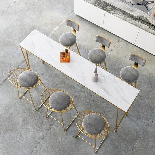 Tavolo da barra del rettangolo bianco tavolo glam in stile banco bar da barra in falso