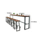 Rectangle Pine Top Bistro Table Modern Pub Table with Metal Base