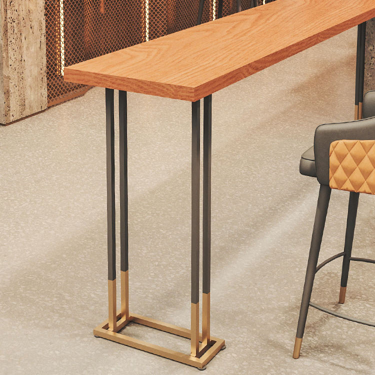 Glam Style Rectangle Bar Table Solid Wood Bar-Height Bistro Pub Table Clearhalo 'Bar Furniture' 'Bar Tables' 'bar_tables' 'furn' 'furn_bar_tables' 'Furniture' 'Kitchen & Dining Furniture' 5737919