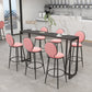 Industrieller rechteckiger Bistrotisch mit mattierter Steinplatte