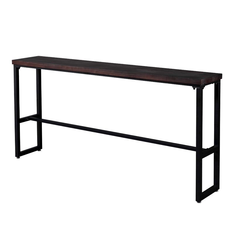 Table bistrot de bistrot table du bistrot en bois de pin rectangle avec base de chevalet en noir