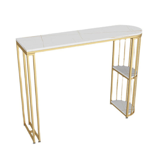 Tavolo da bar in stile glam in pietra doppia piedistallo tavolo da vino con deposito