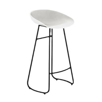 Modern Armless Backrest Counter Stool Iron Bar Stool with Acrylic Seat and Pedal for Cafe White 1 Piece Clearhalo 'Bar Furniture' 'Bar Stools' 'bar_stools' 'furn' 'furn_bar_stools' 'Furniture' 'Kitchen & Dining Furniture' 5738061