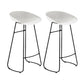 Modern Armless Backrest Counter Stool Iron Bar Stool with Acrylic Seat and Pedal for Cafe White 2 Piece Set Clearhalo 'Bar Furniture' 'Bar Stools' 'bar_stools' 'furn' 'furn_bar_stools' 'Furniture' 'Kitchen & Dining Furniture' 5738062