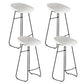Modern Armless Backrest Counter Stool Iron Bar Stool with Acrylic Seat and Pedal for Cafe White 4 Piece Set Clearhalo 'Bar Furniture' 'Bar Stools' 'bar_stools' 'furn' 'furn_bar_stools' 'Furniture' 'Kitchen & Dining Furniture' 5738064