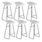 Modern Armless Backrest Counter Stool Iron Bar Stool with Acrylic Seat and Pedal for Cafe White 6 Piece Set Clearhalo 'Bar Furniture' 'Bar Stools' 'bar_stools' 'furn' 'furn_bar_stools' 'Furniture' 'Kitchen & Dining Furniture' 5738066