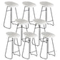 Modern Armless Backrest Counter Stool Iron Bar Stool with Acrylic Seat and Pedal for Cafe White 8 Piece Set Clearhalo 'Bar Furniture' 'Bar Stools' 'bar_stools' 'furn' 'furn_bar_stools' 'Furniture' 'Kitchen & Dining Furniture' 5738068