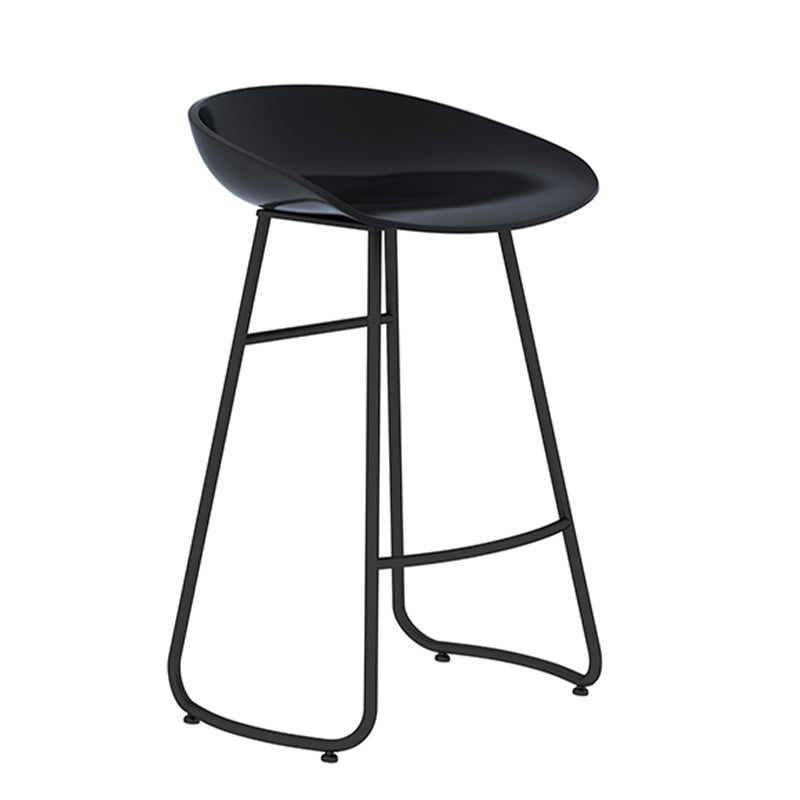 Modern Armless Backrest Counter Stool Iron Bar Stool with Acrylic Seat and Pedal for Cafe Clearhalo 'Bar Furniture' 'Bar Stools' 'bar_stools' 'furn' 'furn_bar_stools' 'Furniture' 'Kitchen & Dining Furniture' 5738069
