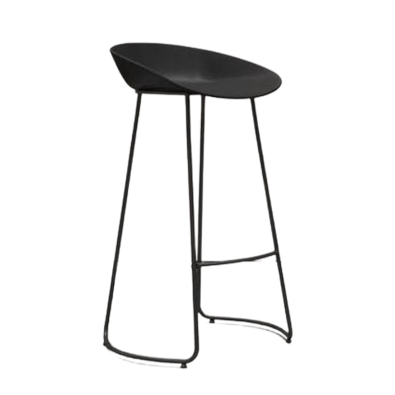 Modern Armless Backrest Counter Stool Iron Bar Stool with Acrylic Seat and Pedal for Cafe Black 1 Piece Clearhalo 'Bar Furniture' 'Bar Stools' 'bar_stools' 'furn' 'furn_bar_stools' 'Furniture' 'Kitchen & Dining Furniture' 5738070