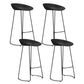Modern Armless Backrest Counter Stool Iron Bar Stool with Acrylic Seat and Pedal for Cafe Black 4 Piece Set Clearhalo 'Bar Furniture' 'Bar Stools' 'bar_stools' 'furn' 'furn_bar_stools' 'Furniture' 'Kitchen & Dining Furniture' 5738074
