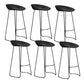 Modern Armless Backrest Counter Stool Iron Bar Stool with Acrylic Seat and Pedal for Cafe Black 6 Piece Set Clearhalo 'Bar Furniture' 'Bar Stools' 'bar_stools' 'furn' 'furn_bar_stools' 'Furniture' 'Kitchen & Dining Furniture' 5738077
